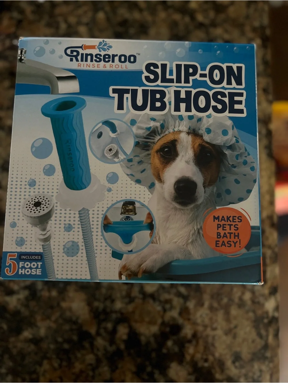 Slip-On Tub Hose in Blue for Pet Bathing